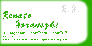 renato horanszki business card